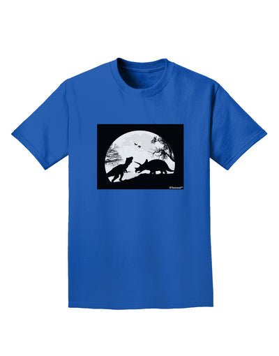 T-Rex and Triceratops Silhouettes Design Adult Dark T-Shirt by TooLoud-Mens T-Shirt-TooLoud-Royal-Blue-Small-Davson Sales