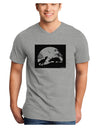 T-Rex and Triceratops Silhouettes Design Adult V-Neck T-shirt by TooLoud-Mens V-Neck T-Shirt-TooLoud-HeatherGray-Small-Davson Sales