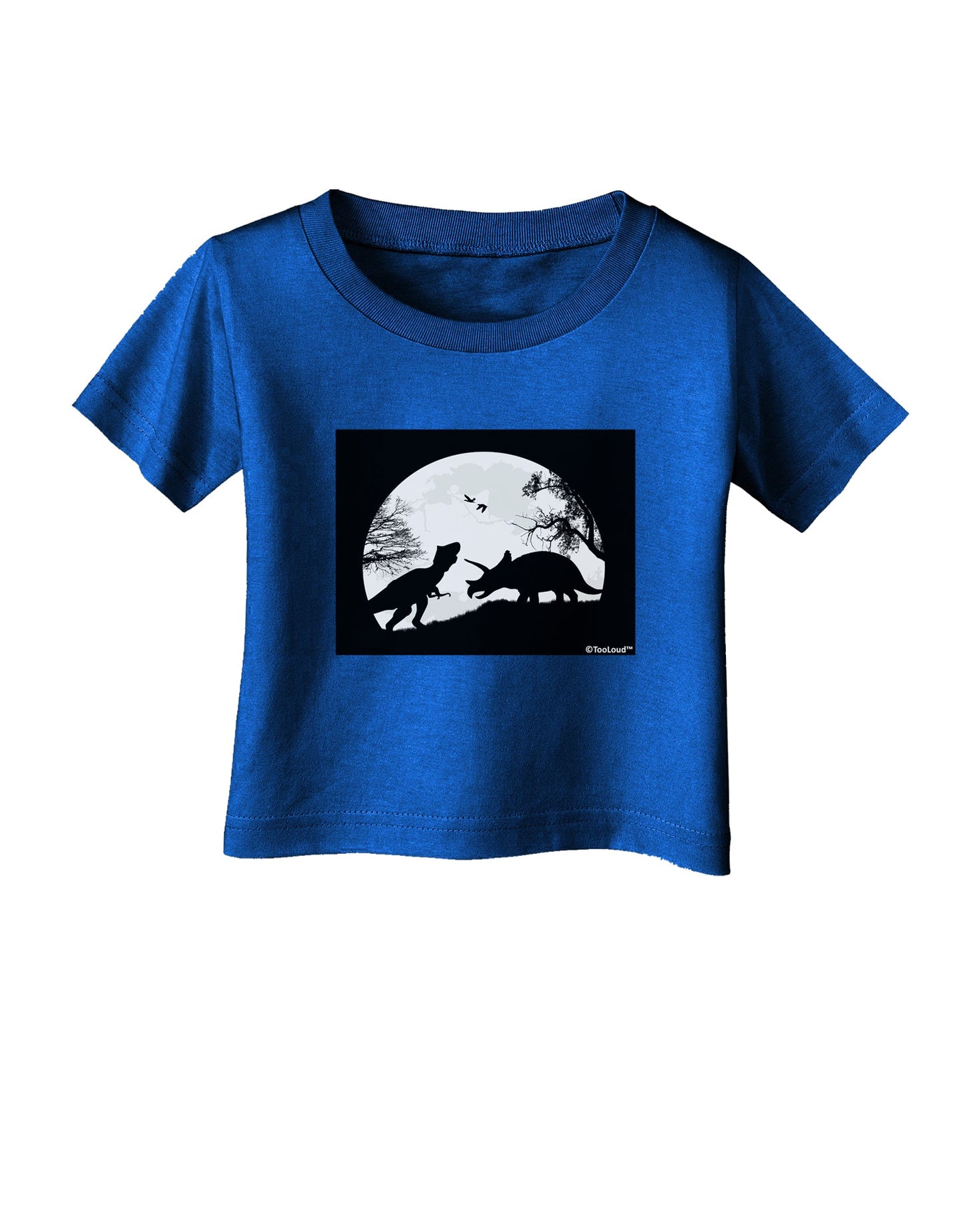 T-Rex and Triceratops Silhouettes Design Infant T-Shirt Dark by TooLoud-Infant T-Shirt-TooLoud-Royal-Blue-06-Months-Davson Sales