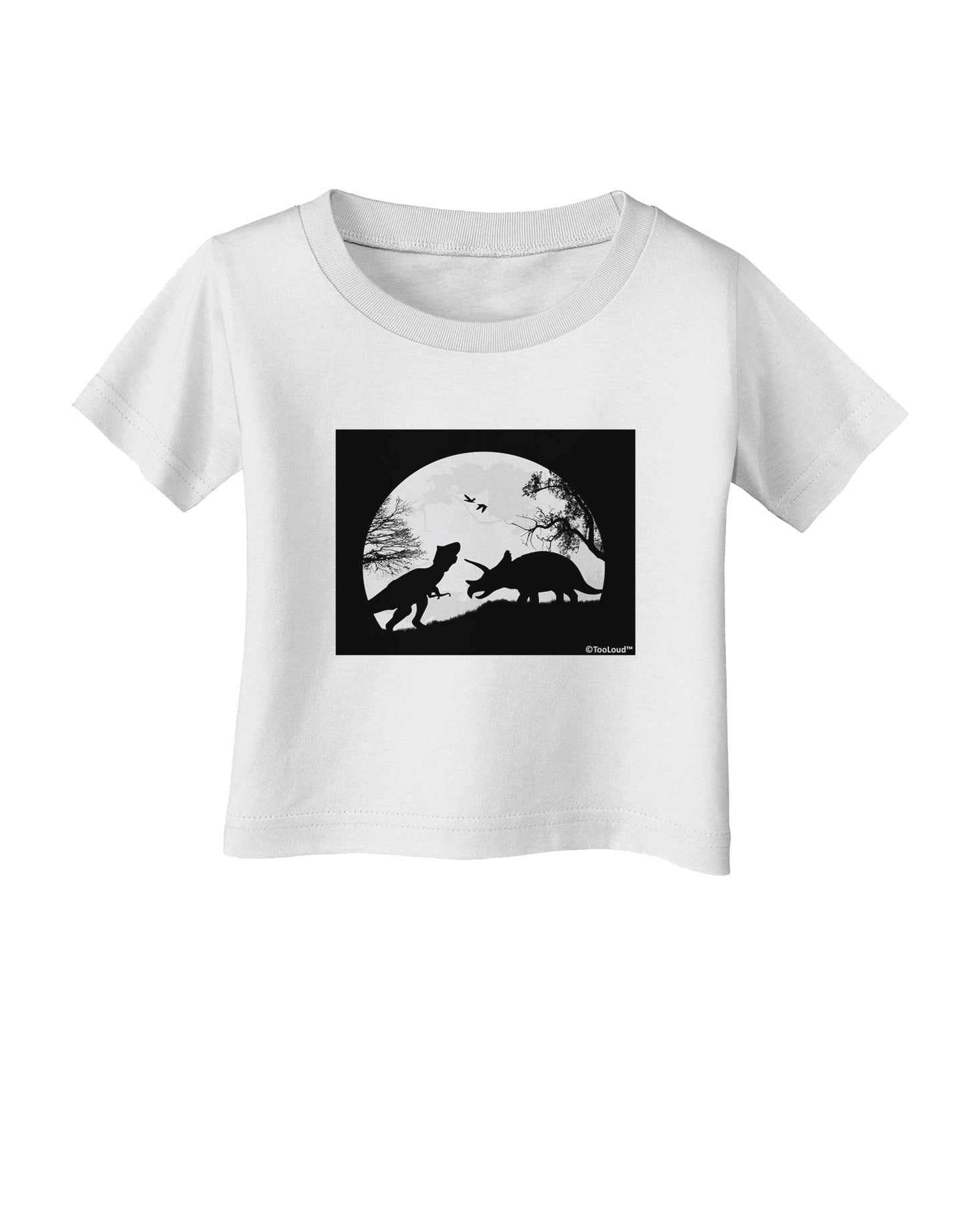 T-Rex and Triceratops Silhouettes Design Infant T-Shirt by TooLoud-Infant T-Shirt-TooLoud-White-06-Months-Davson Sales