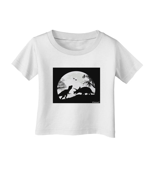 T-Rex and Triceratops Silhouettes Design Infant T-Shirt by TooLoud-Infant T-Shirt-TooLoud-White-06-Months-Davson Sales