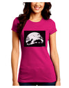 T-Rex and Triceratops Silhouettes Design Juniors Crew Dark T-Shirt by TooLoud-T-Shirts Juniors Tops-TooLoud-Hot-Pink-Juniors Fitted Small-Davson Sales