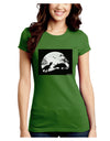 T-Rex and Triceratops Silhouettes Design Juniors Crew Dark T-Shirt by TooLoud-T-Shirts Juniors Tops-TooLoud-Kiwi-Green-Juniors Fitted X-Small-Davson Sales