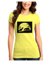 T-Rex and Triceratops Silhouettes Design Juniors T-Shirt by TooLoud-Womens Juniors T-Shirt-TooLoud-Yellow-Juniors Fitted X-Small-Davson Sales