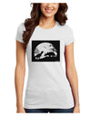 T-Rex and Triceratops Silhouettes Design Juniors T-Shirt by TooLoud-Womens Juniors T-Shirt-TooLoud-White-Juniors Fitted X-Small-Davson Sales