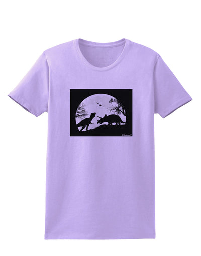 T-Rex and Triceratops Silhouettes Design Womens T-Shirt by TooLoud-Womens T-Shirt-TooLoud-Lavender-X-Small-Davson Sales