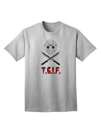 TGIF Adult T-Shirt featuring a Scary Mask and Machete-Mens T-shirts-TooLoud-AshGray-Small-Davson Sales