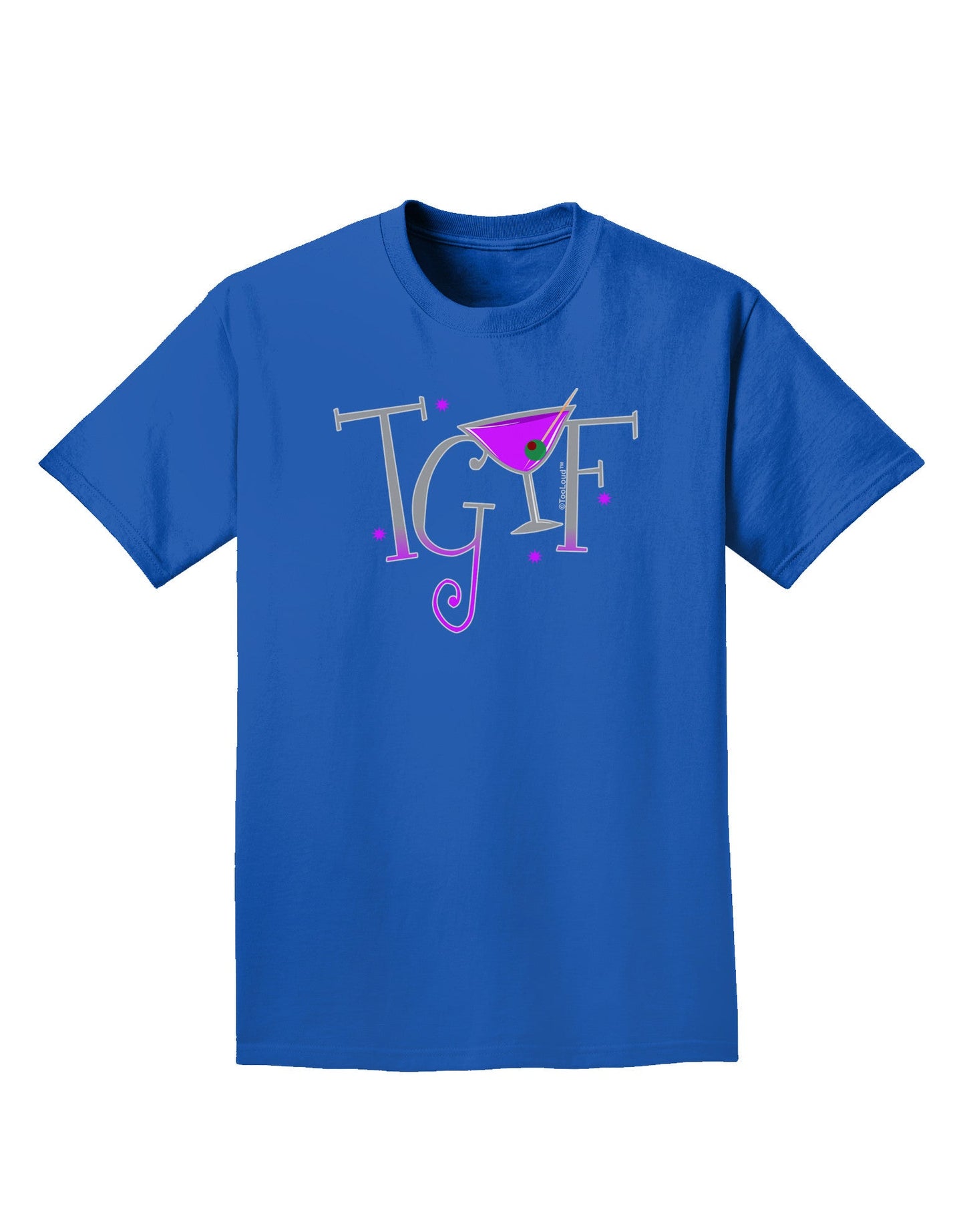 TGIF Martini Adult Dark T-Shirt-Mens T-Shirt-TooLoud-Royal-Blue-Small-Davson Sales