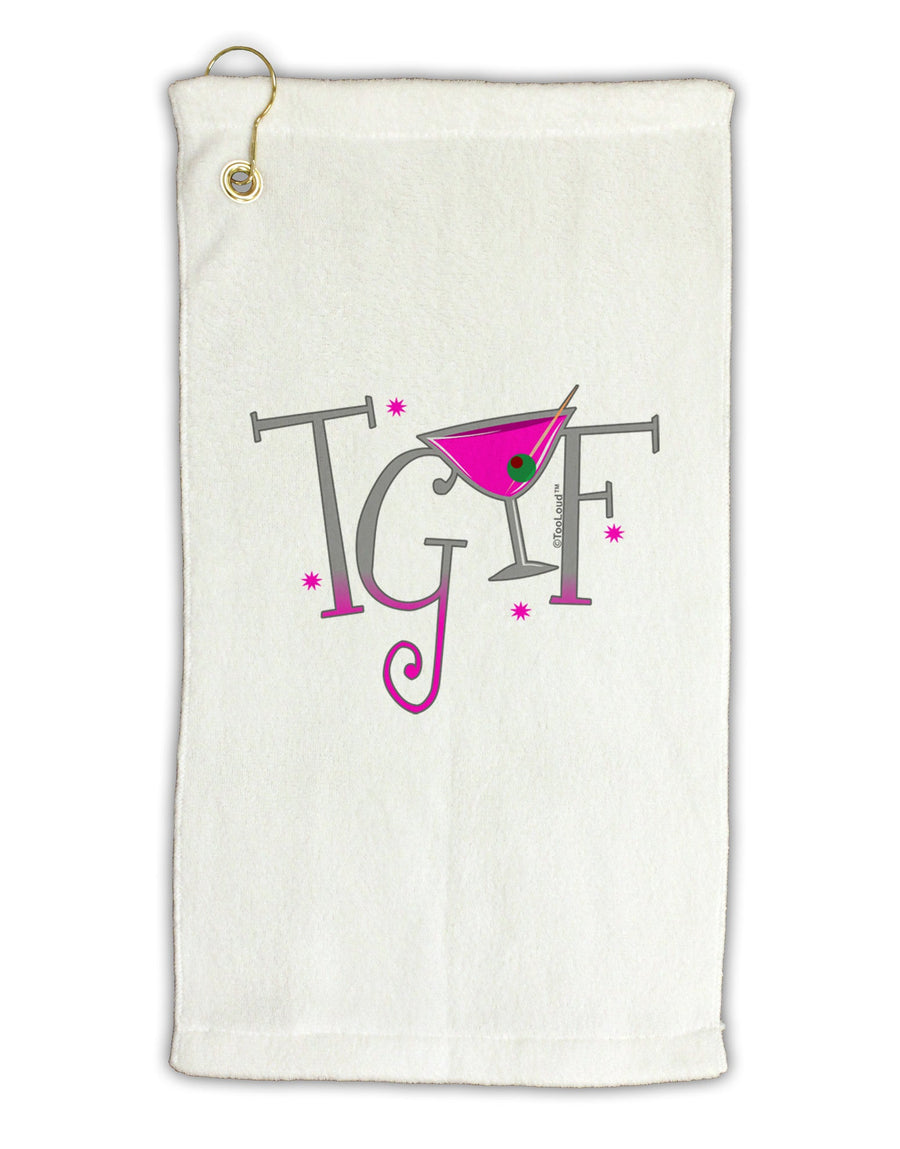 TGIF Martini Micro Terry Gromet Golf Towel 16 x 25 inch-Golf Towel-TooLoud-White-Davson Sales