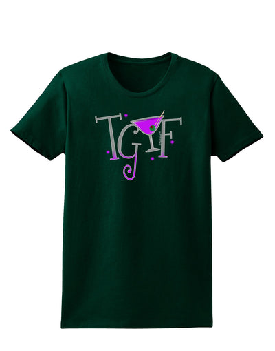 TGIF Martini Womens Dark T-Shirt-Womens T-Shirt-TooLoud-Forest-Green-Small-Davson Sales