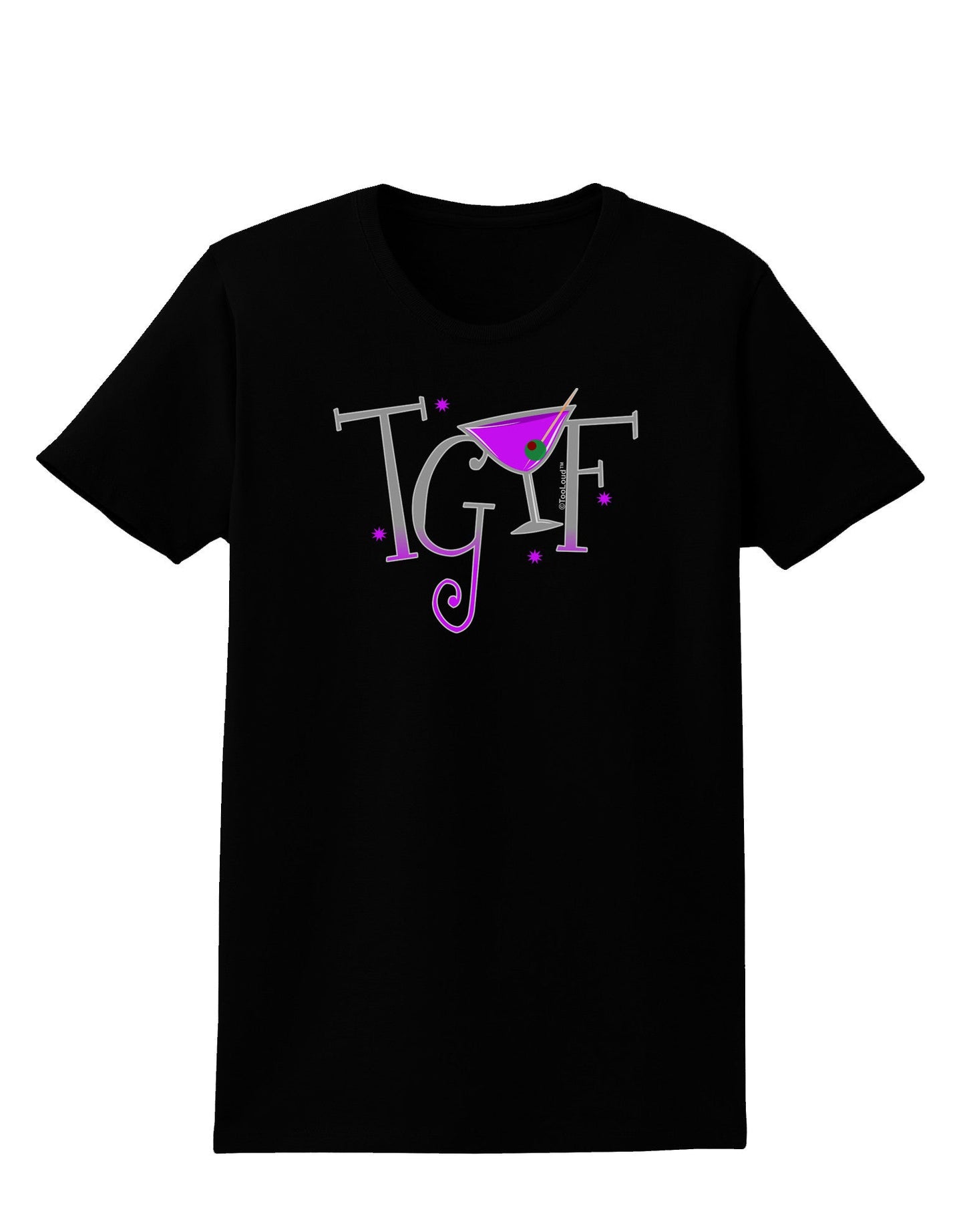 TGIF Martini Womens Dark T-Shirt-Womens T-Shirt-TooLoud-Black-X-Small-Davson Sales