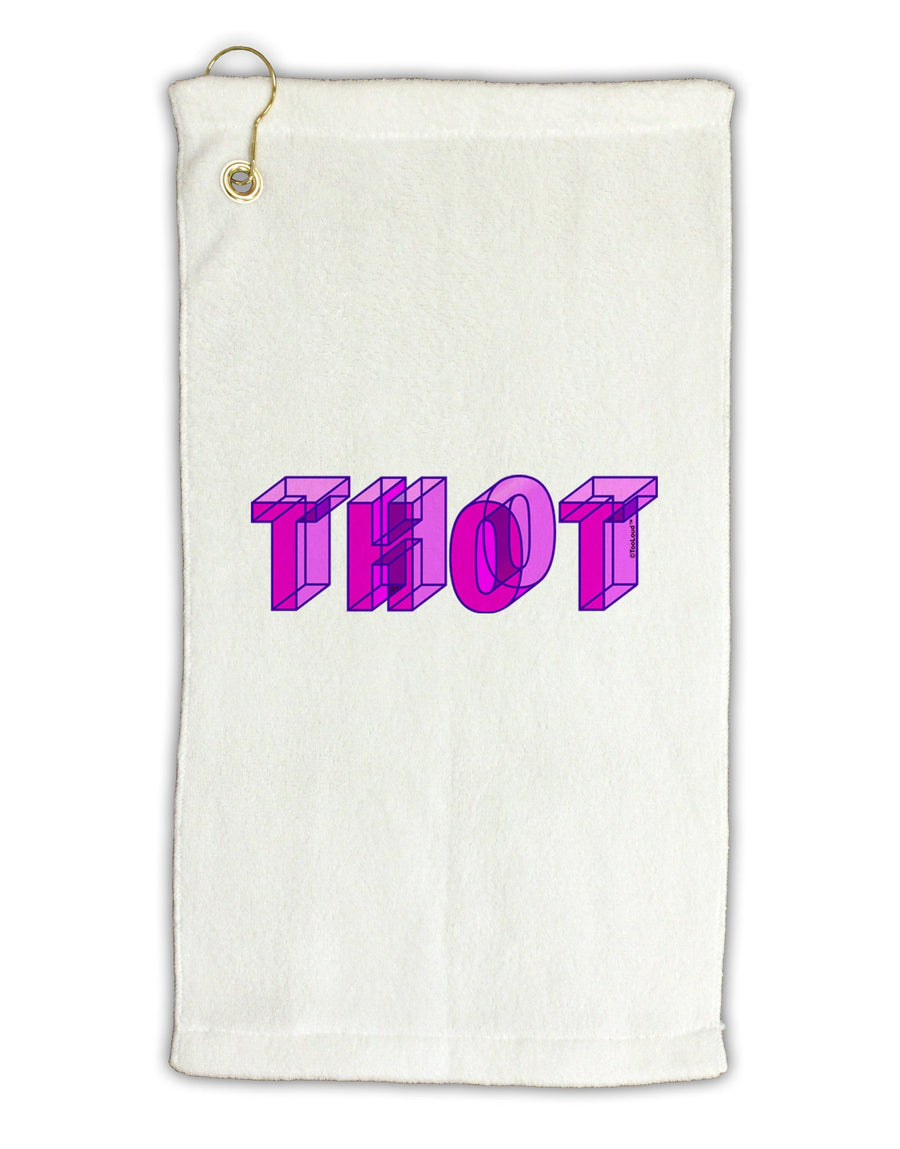 THOT Artistic Text Micro Terry Gromet Golf Towel 11&#x22;x19-Golf Towel-TooLoud-White-Davson Sales