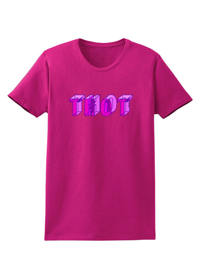 THOT Artistic Text Womens Dark T-Shirt-TooLoud-Hot-Pink-Small-Davson Sales