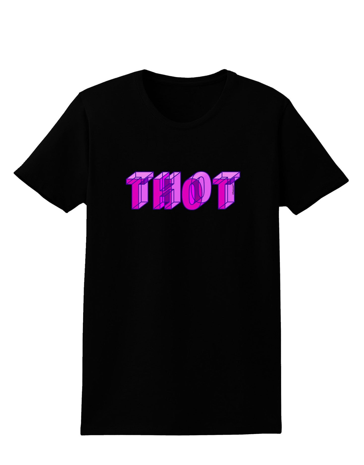 THOT Artistic Text Womens Dark T-Shirt-TooLoud-Black-X-Small-Davson Sales