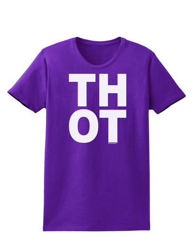 THOT Bold Text Womens Dark T-Shirt-TooLoud-Purple-X-Small-Davson Sales