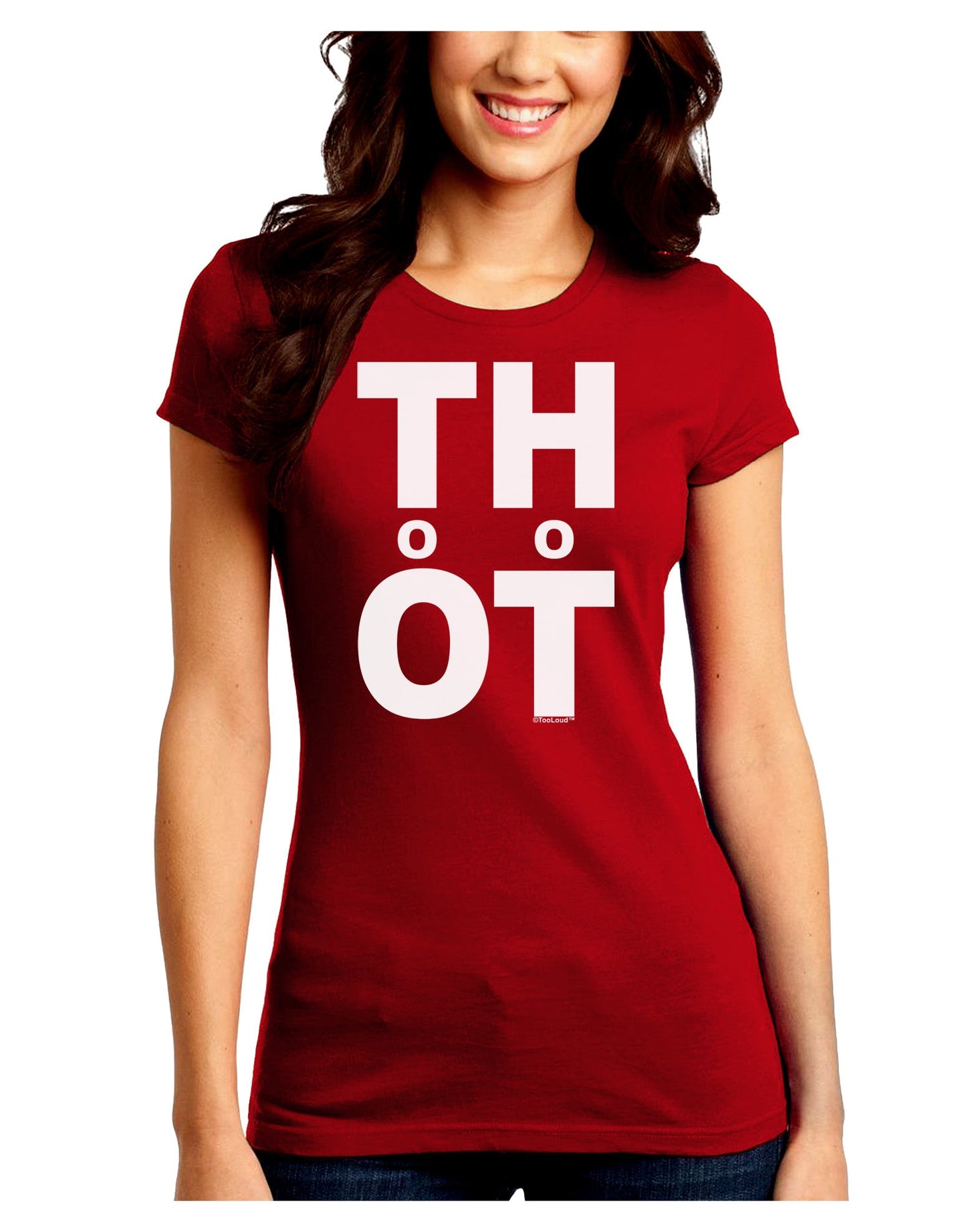 THOT Too Hot Juniors Crew Dark T-Shirt-T-Shirts Juniors Tops-TooLoud-Red-Juniors Fitted Small-Davson Sales
