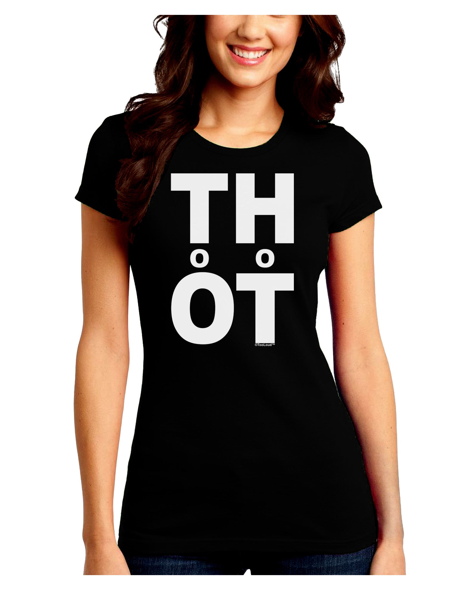THOT Too Hot Juniors Crew Dark T-Shirt-T-Shirts Juniors Tops-TooLoud-Black-Juniors Fitted Small-Davson Sales