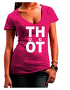 THOT Too Hot Juniors V-Neck Dark T-Shirt-Womens V-Neck T-Shirts-TooLoud-Hot-Pink-Juniors Fitted Small-Davson Sales