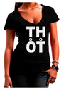 THOT Too Hot Juniors V-Neck Dark T-Shirt-Womens V-Neck T-Shirts-TooLoud-Black-Juniors Fitted Small-Davson Sales