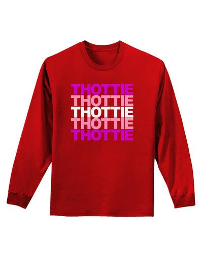 THOTTIE Adult Long Sleeve Dark T-Shirt-TooLoud-Red-Small-Davson Sales