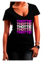 THOTTIE Juniors V-Neck Dark T-Shirt-Womens V-Neck T-Shirts-TooLoud-Black-Juniors Fitted Small-Davson Sales