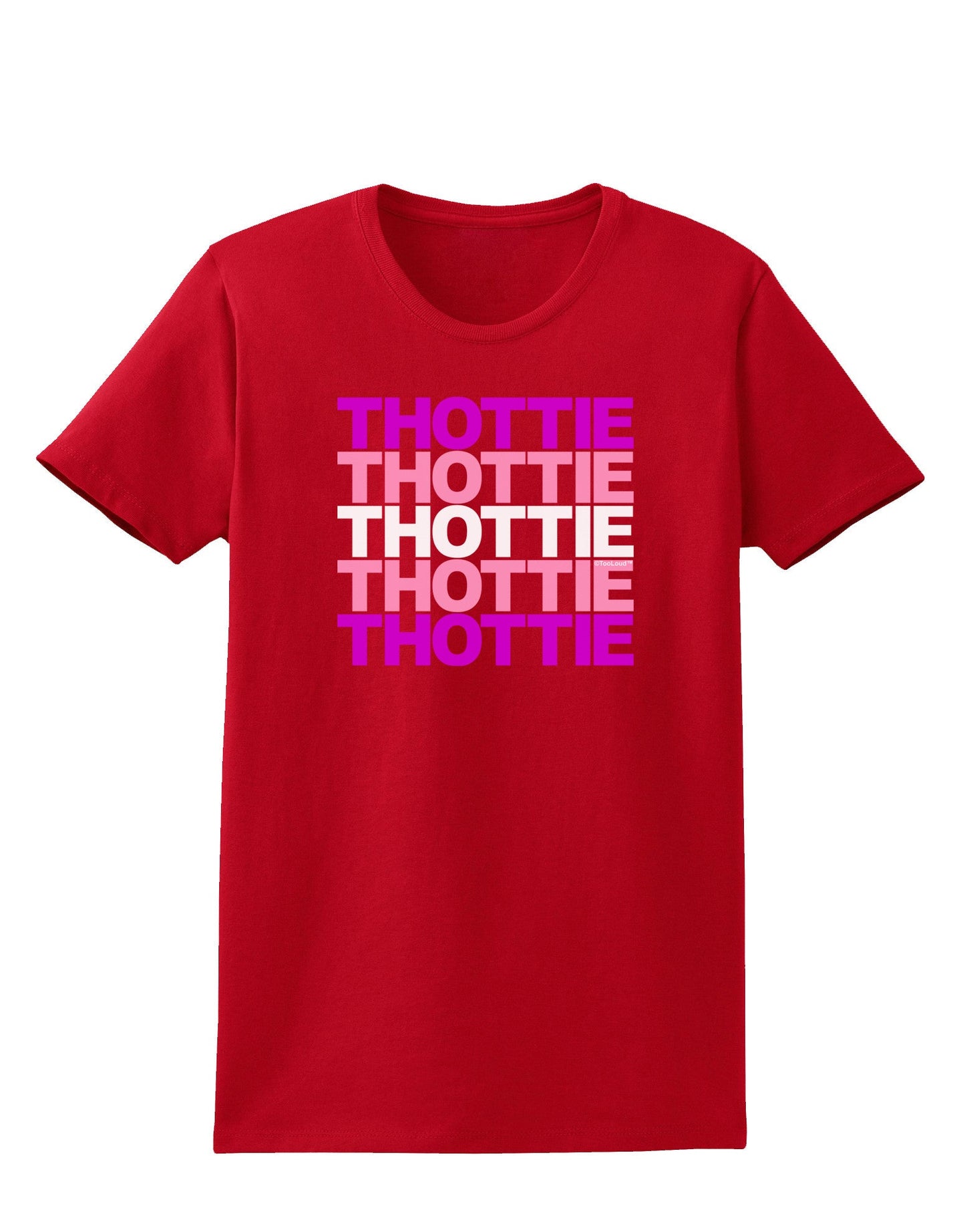 THOTTIE Womens Dark T-Shirt-TooLoud-Red-X-Small-Davson Sales