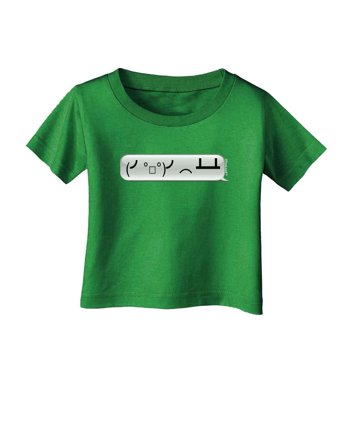 Table Flip Text Bubble Infant T-Shirt Dark-Infant T-Shirt-TooLoud-Clover-Green-06-Months-Davson Sales