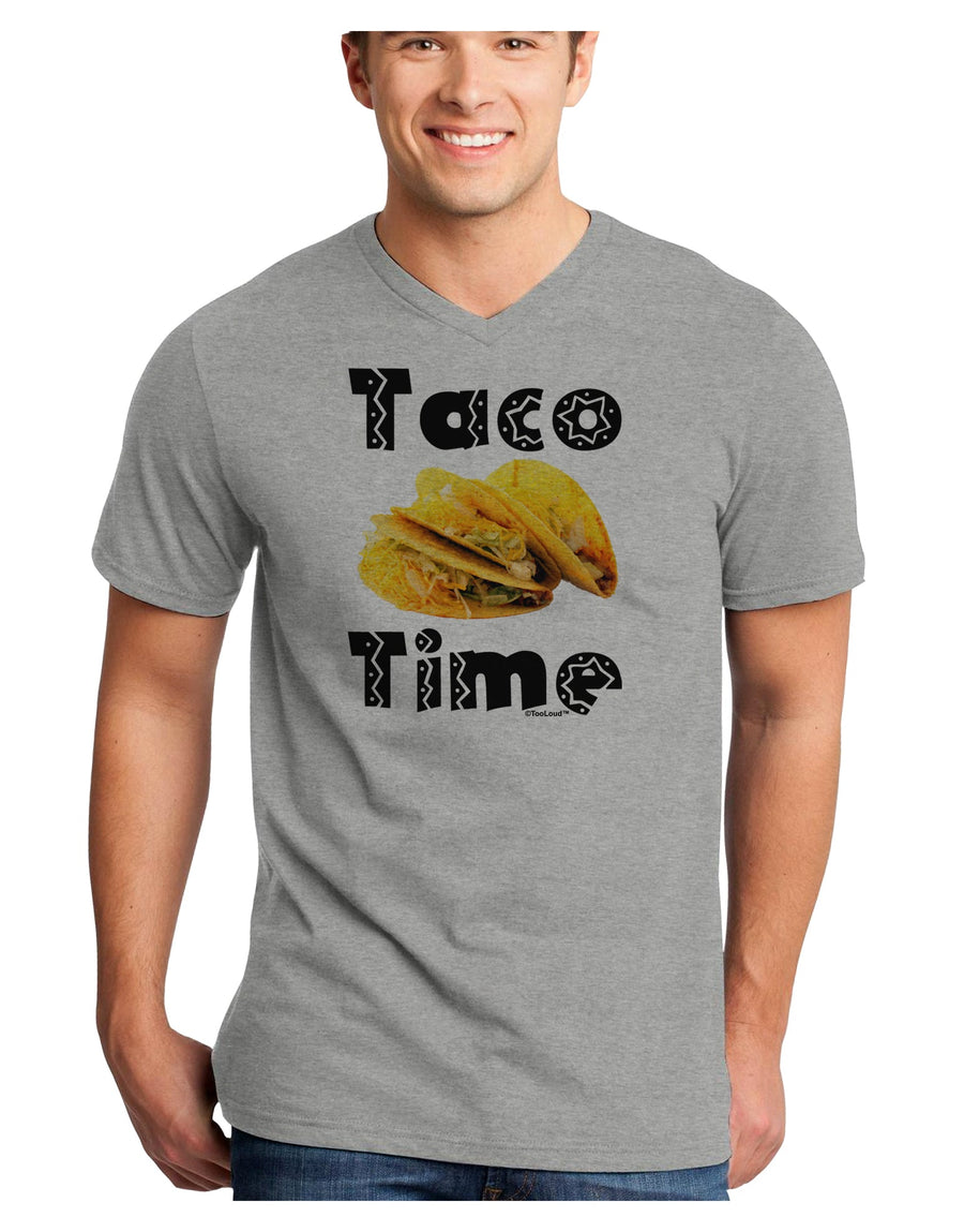 Taco Time - Mexican Food Design Adult V-Neck T-shirt by TooLoud-Mens V-Neck T-Shirt-TooLoud-White-Small-Davson Sales