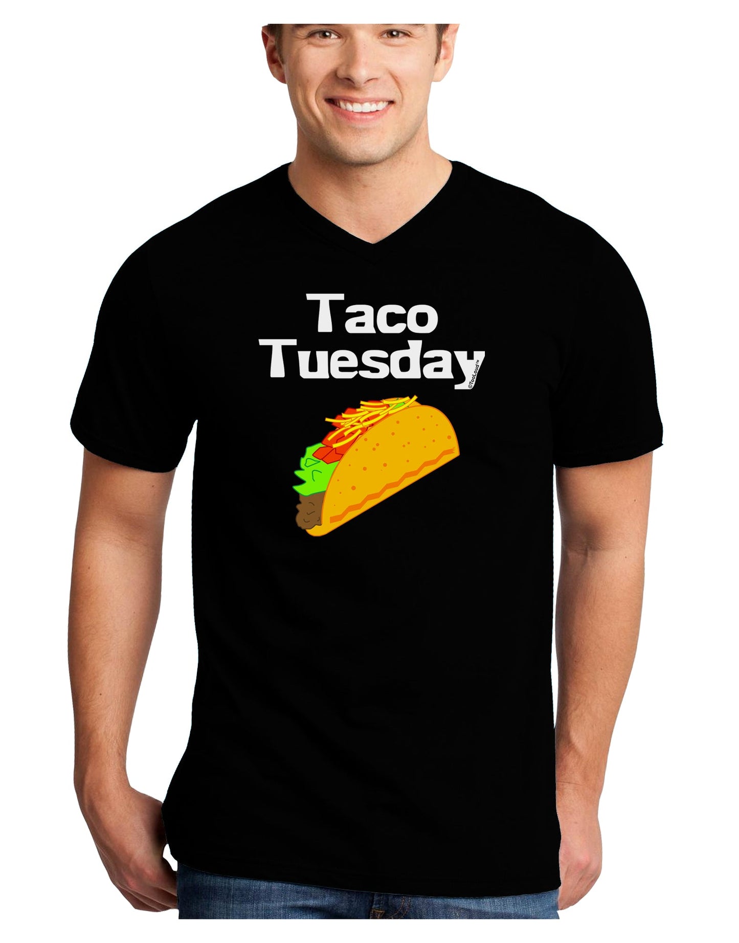 Taco Tuesday Design Adult Dark V-Neck T-Shirt by TooLoud-Mens V-Neck T-Shirt-TooLoud-Black-Small-Davson Sales