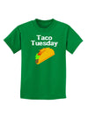 Taco Tuesday Design Childrens Dark T-Shirt by TooLoud-Childrens T-Shirt-TooLoud-Kelly-Green-X-Small-Davson Sales