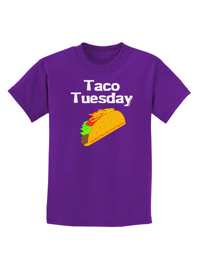 Taco Tuesday Design Childrens Dark T-Shirt by TooLoud-Childrens T-Shirt-TooLoud-Purple-X-Small-Davson Sales