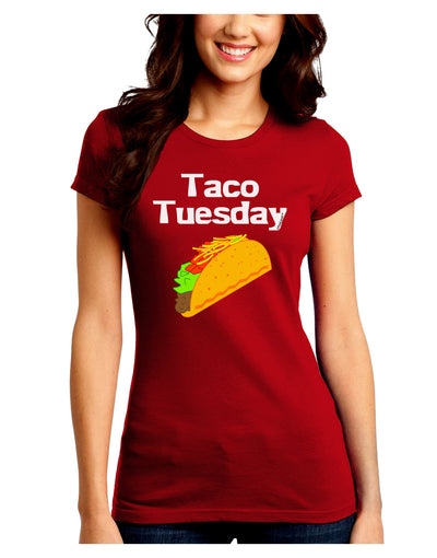 Taco Tuesday Design Juniors Crew Dark T-Shirt by TooLoud-T-Shirts Juniors Tops-TooLoud-Red-Juniors Fitted Small-Davson Sales