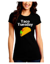 Taco Tuesday Design Juniors Crew Dark T-Shirt by TooLoud-T-Shirts Juniors Tops-TooLoud-Black-Juniors Fitted Small-Davson Sales