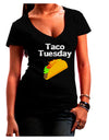 Taco Tuesday Design Juniors V-Neck Dark T-Shirt by TooLoud-Womens V-Neck T-Shirts-TooLoud-Black-Juniors Fitted Small-Davson Sales