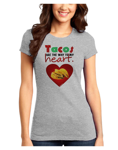 Tacos Are the Way To My Heart Juniors Petite T-Shirt-T-Shirts Juniors Tops-TooLoud-Ash-Gray-Juniors Fitted X-Small-Davson Sales