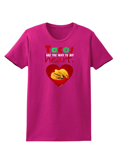 Tacos Are the Way To My Heart Womens Dark T-Shirt-TooLoud-Hot-Pink-Small-Davson Sales