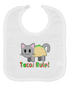 Tacos Rule Taco Cat Design Baby Bib by TooLoud