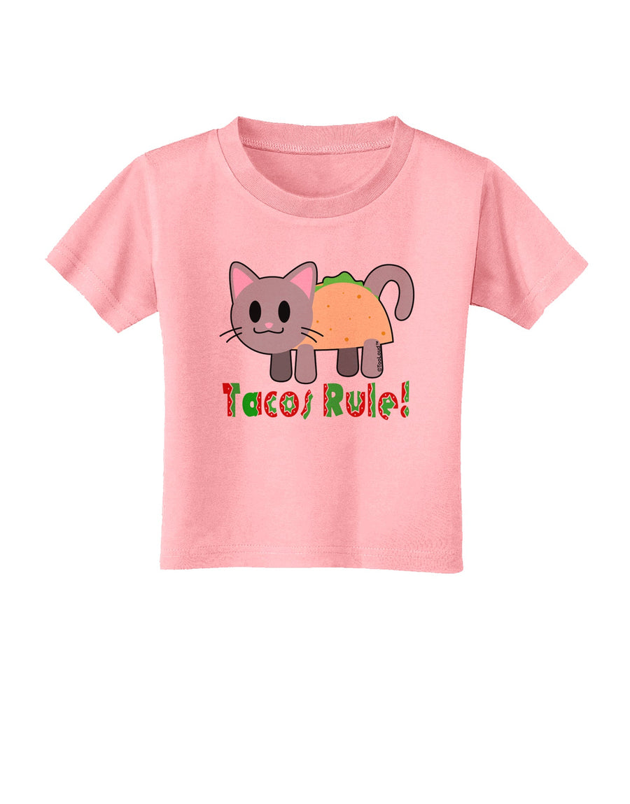 Tacos Rule Taco Cat Design Toddler T-Shirt by TooLoud-Toddler T-Shirt-TooLoud-White-2T-Davson Sales