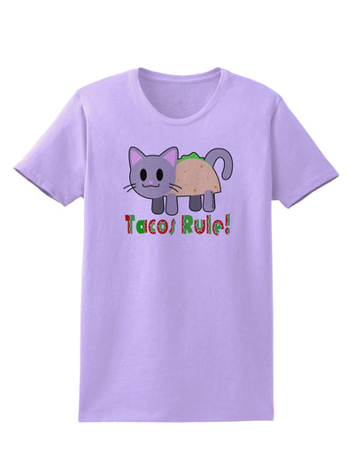 Tacos Rule Taco Cat Design Womens T-Shirt by TooLoud-Womens T-Shirt-TooLoud-Lavender-X-Small-Davson Sales