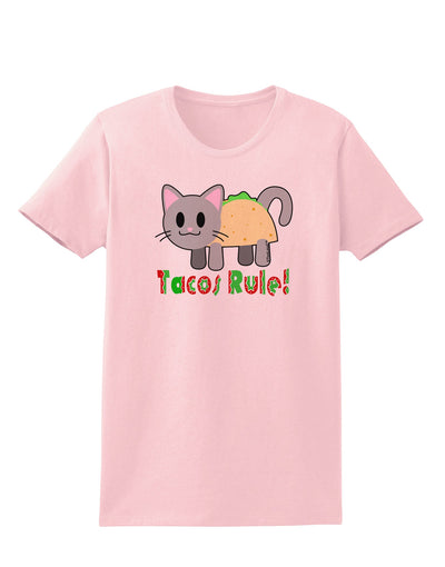 Tacos Rule Taco Cat Design Womens T-Shirt by TooLoud-Womens T-Shirt-TooLoud-PalePink-X-Small-Davson Sales