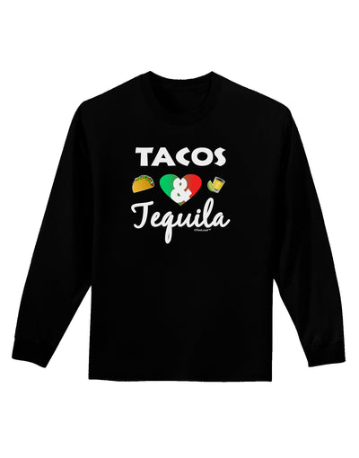 Tacos & Tequila Adult Long Sleeve Dark T-Shirt-TooLoud-Black-Small-Davson Sales