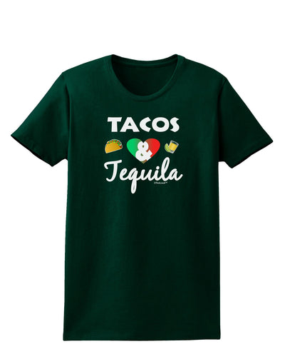 Tacos & Tequila Womens Dark T-Shirt-TooLoud-Forest-Green-Small-Davson Sales