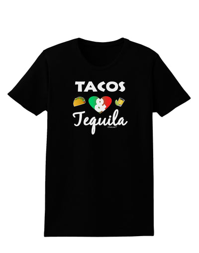 Tacos & Tequila Womens Dark T-Shirt-TooLoud-Black-X-Small-Davson Sales