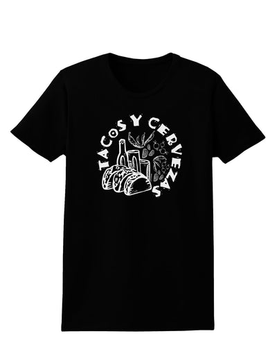Tacos Y Cervezas Womens T-Shirt-Womens T-Shirt-TooLoud-Black-X-Small-Davson Sales