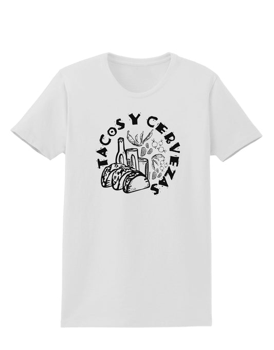Tacos Y Cervezas Womens T-Shirt-Womens T-Shirt-TooLoud-White-X-Small-Davson Sales