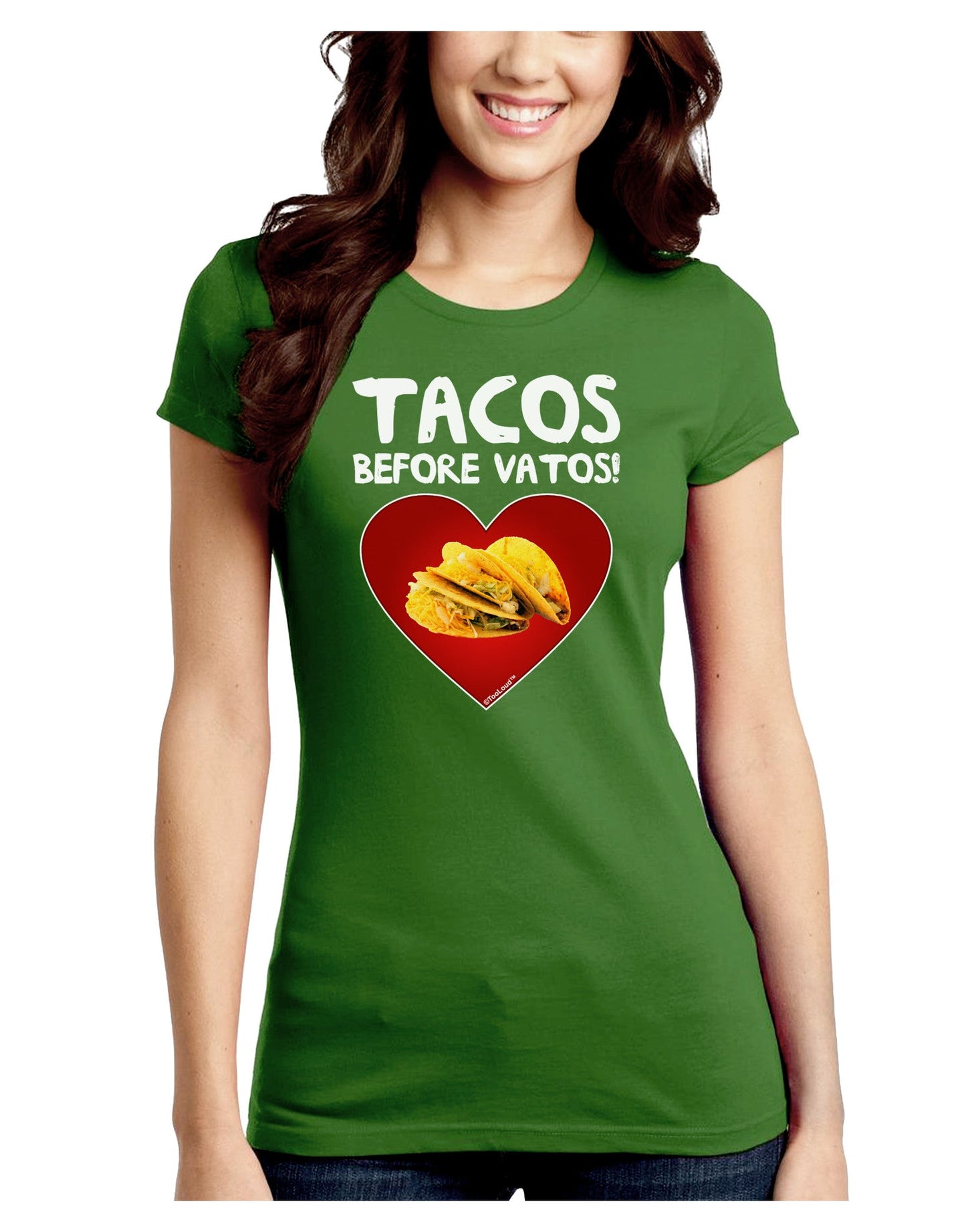 Tacos before Vatos Juniors Petite Crew Dark T-Shirt-T-Shirts Juniors Tops-TooLoud-Kiwi-Green-Juniors Fitted Small-Davson Sales