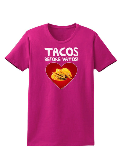 Tacos before Vatos Womens Dark T-Shirt-TooLoud-Hot-Pink-Small-Davson Sales