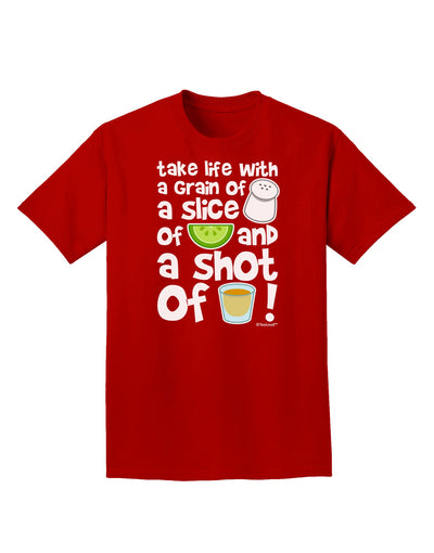 Take Life with a Grain of Salt and a Shot of Tequila Adult Dark T-Shirt by TooLoud-Mens T-Shirt-TooLoud-Red-Small-Davson Sales