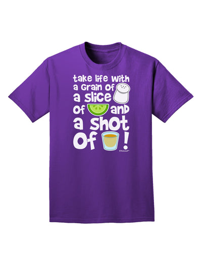 Take Life with a Grain of Salt and a Shot of Tequila Adult Dark T-Shirt by TooLoud-Mens T-Shirt-TooLoud-Purple-Small-Davson Sales