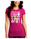 Take Life with a Grain of Salt and a Shot of Tequila Juniors Crew Dark T-Shirt by TooLoud-T-Shirts Juniors Tops-TooLoud-Hot-Pink-Juniors Fitted Small-Davson Sales